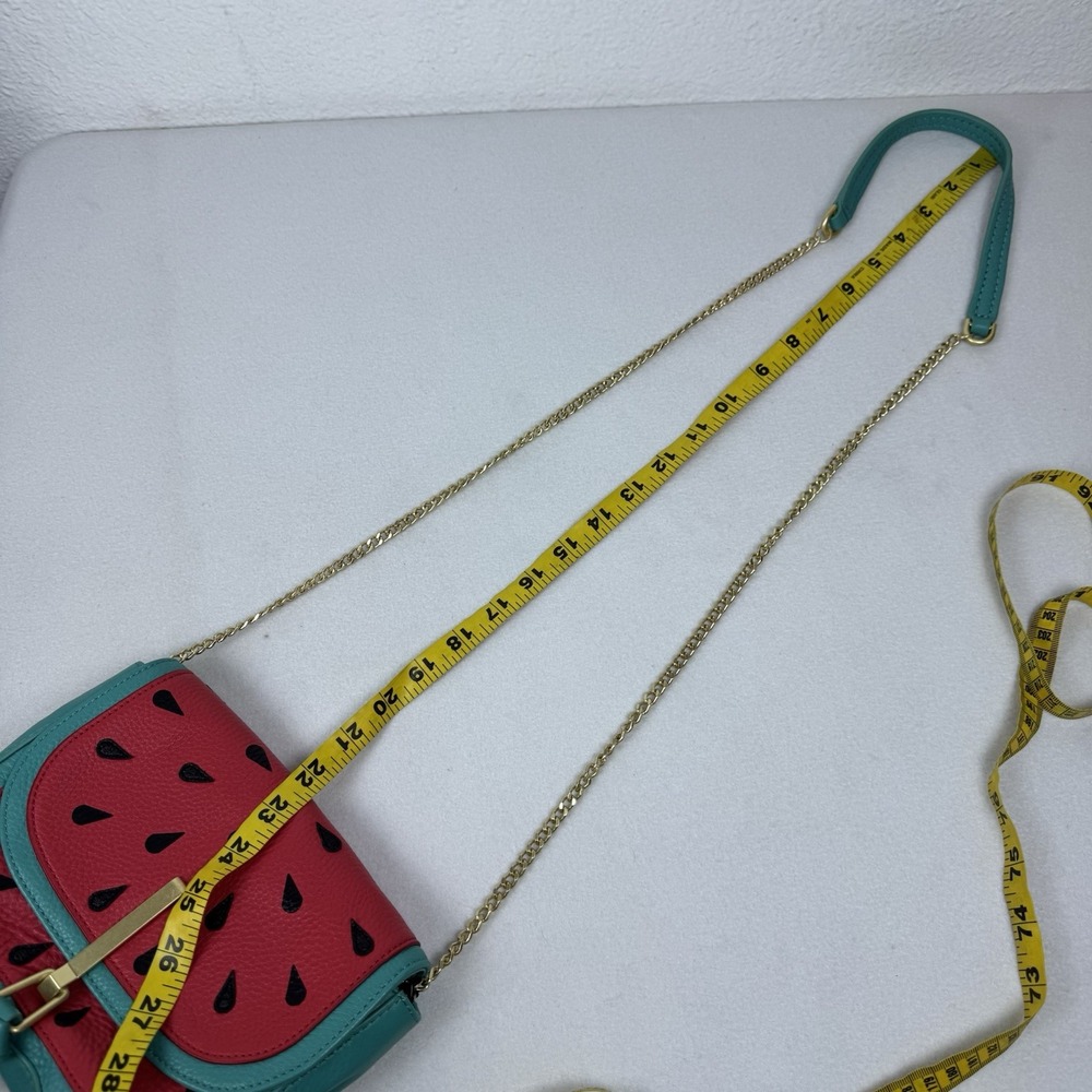 Vera Bradley Watermelon Slice Mini Saddle Bag Crossbody Leather Chain Purse - Picture 16 of 16